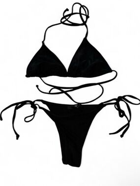 Black Triangle Tie-Side Bikini